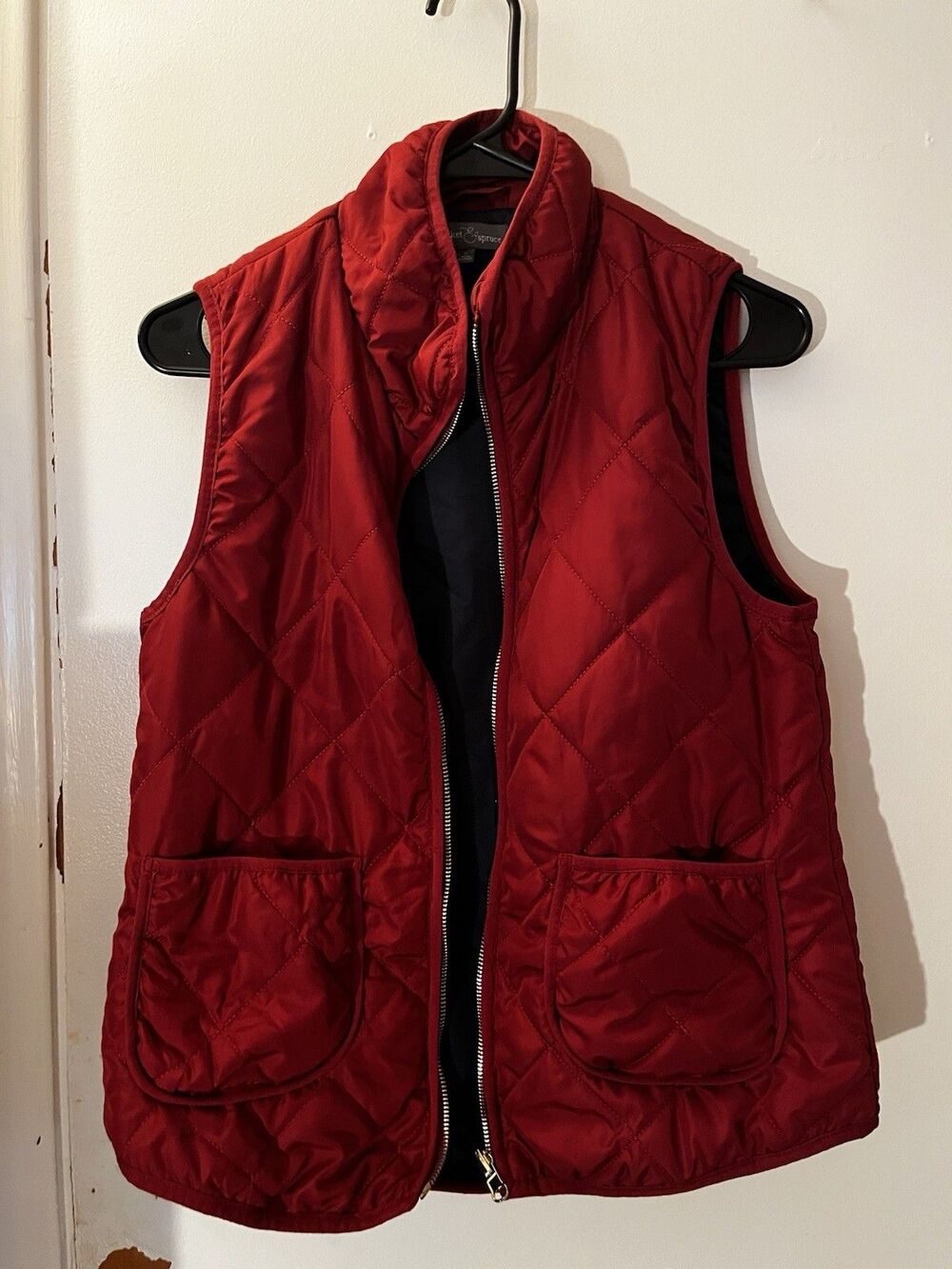 Market & Spruce Red Quilted Puffer Vest - Size Small